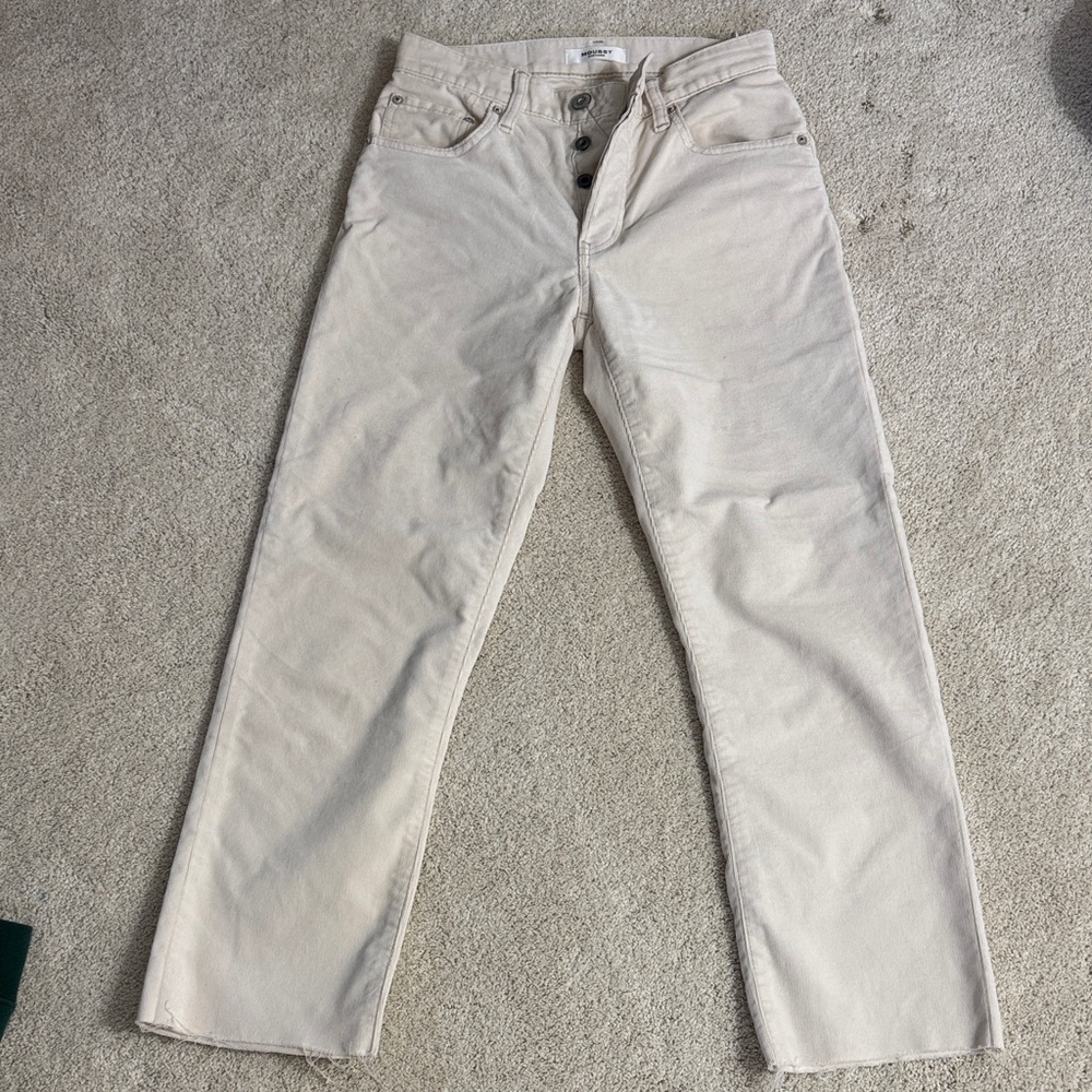 Moussy Vintage Off-White Button-Fly Jeans